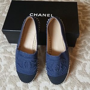 Authentic Chanel canvas espadrilles